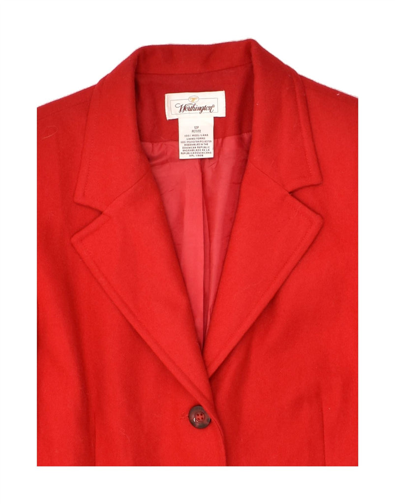 VINTAGE Womens Petite 3 Button Blazer Jacket UK 12 Medium Red Wool | Vintage Vintage | Thrift | Second-Hand Vintage | Used Clothing | Messina Hembry 