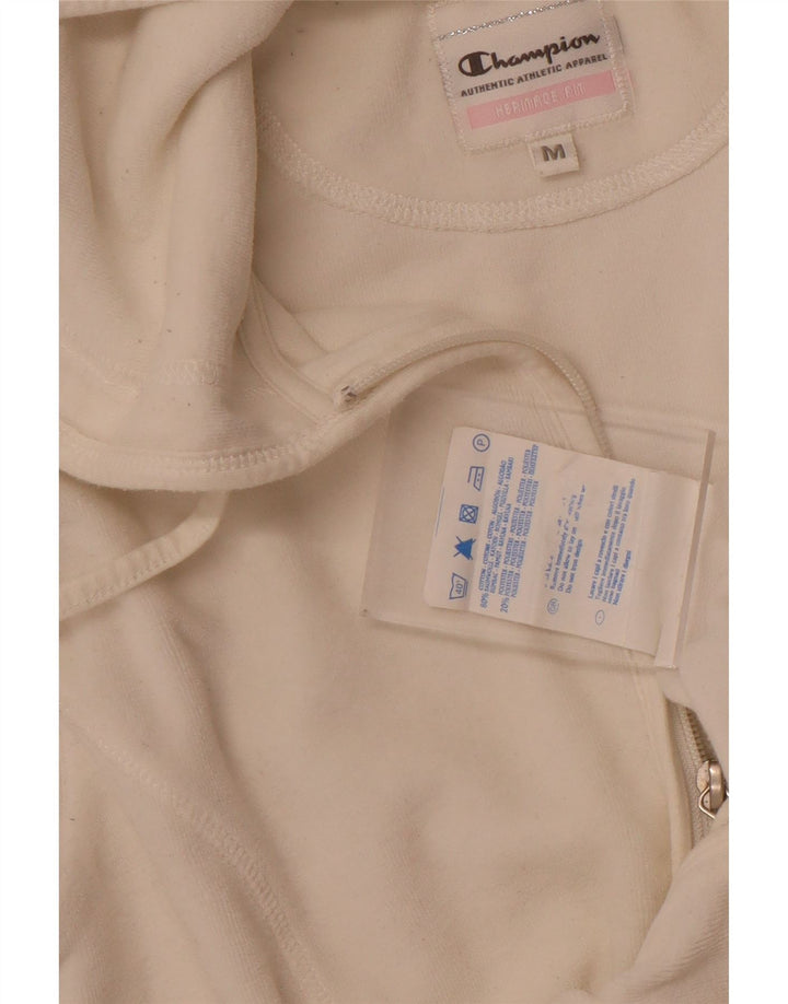 Champion Womens Heritage Fit Zip Hoodie Sweater UK 14 Medium White