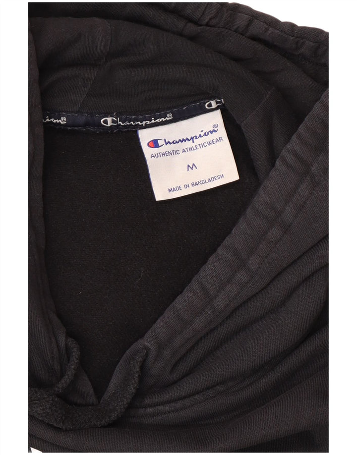 Champion Womens Graphic Hoodie Jumper UK 14 Medium Black