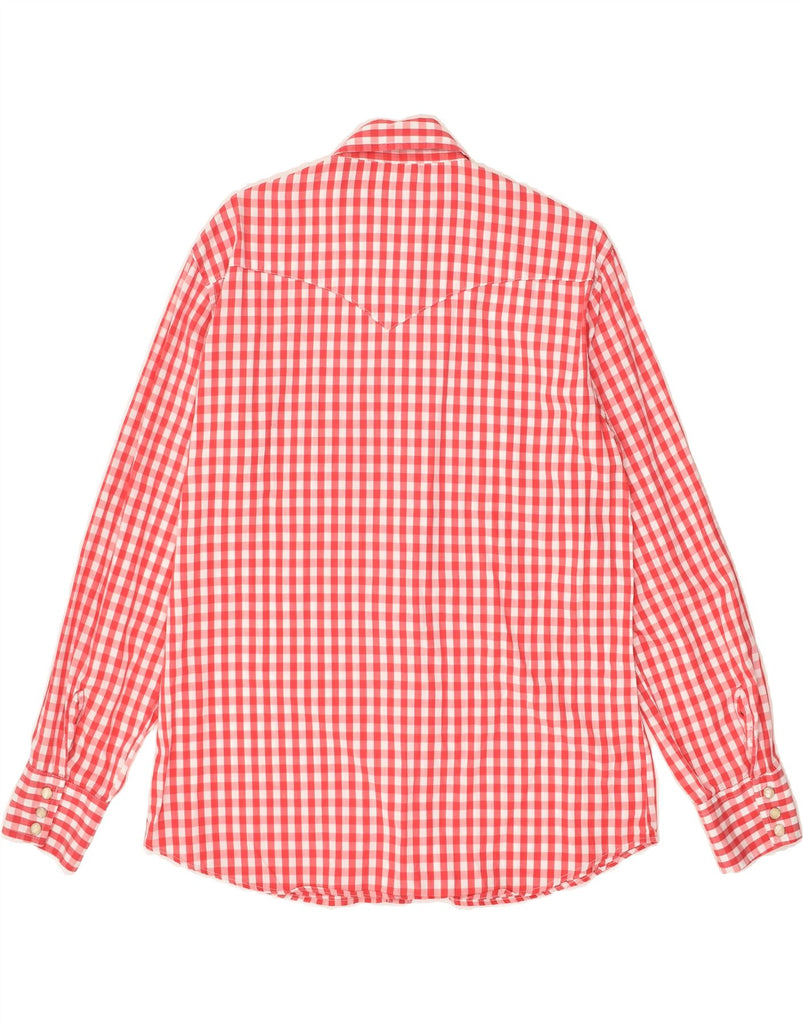 EL CHARRO Womens Standard Shirt UK 18 XL Red Gingham Cotton | Vintage El Charro | Thrift | Second-Hand El Charro | Used Clothing | Messina Hembry 