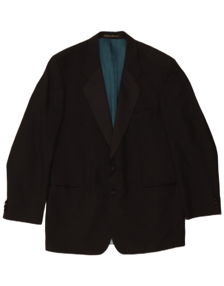 Marks & Spencer Mens St. Michael 2 Button Blazer Jacket UK 44 XL Black