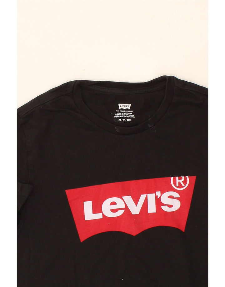 LEVI'S Mens Graphic T-Shirt Top XS Black Cotton Vintage Levi's and Second-Hand Levi's from Messina Hembry 