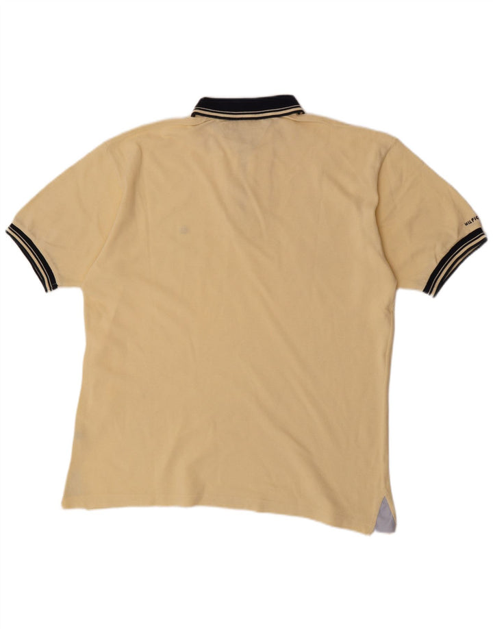 Tommy Hilfiger Mens Rugby Polo Shirt Medium Yellow Cotton