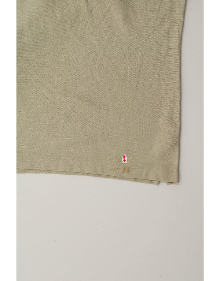 FILA Mens Long Sleeve Polo Shirt Medium Beige Cotton Vintage Fila and Second-Hand Fila from Messina Hembry 