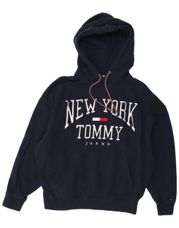 Tommy Hilfiger Mens New York Graphic Hoodie Jumper Large Navy Blue