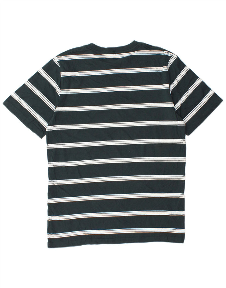 Jack & Jones Mens T-Shirt Top Small Green Striped Cotton
