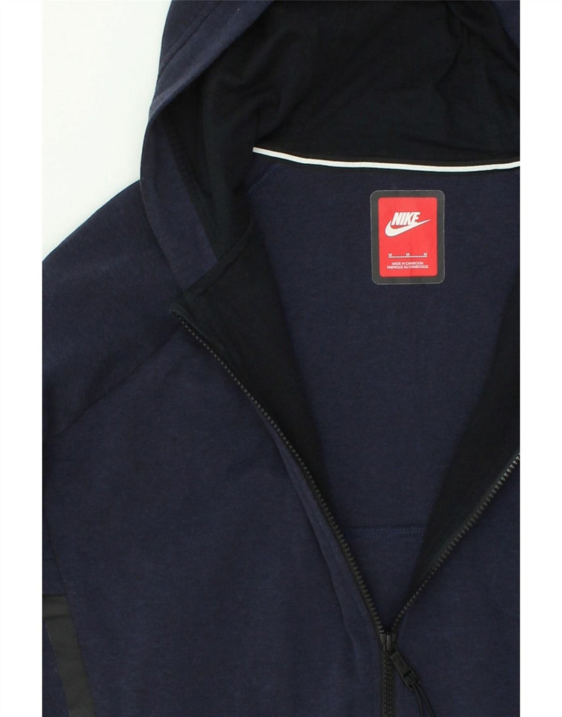 NIKE Womens Longline Zip Hoodie Sweater UK 14 Medium Navy Blue Vintage Nike and Second-Hand Nike from Messina Hembry 