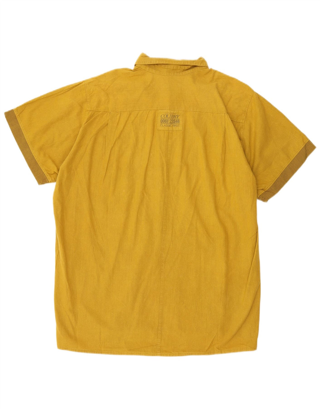 Vintage Mens Short Sleeve Shirt XL Yellow