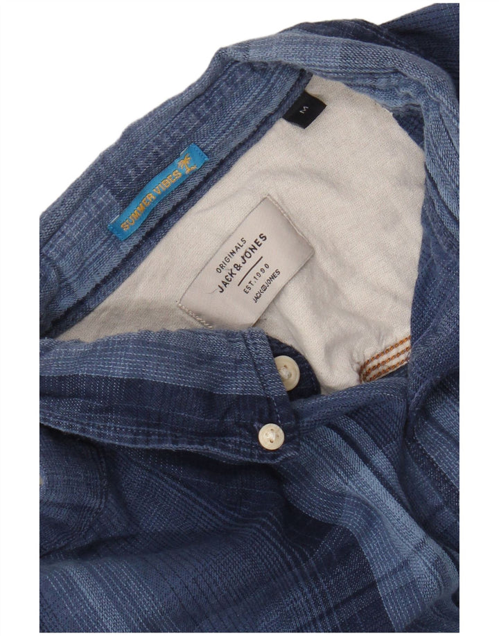 JACK & JONES Mens Flannel Shirt Medium Blue Check