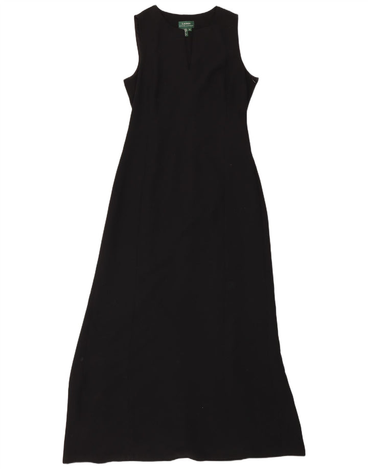 RALPH LAUREN Womens Sleeveless Maxi Dress US 10 Large Black Polyester