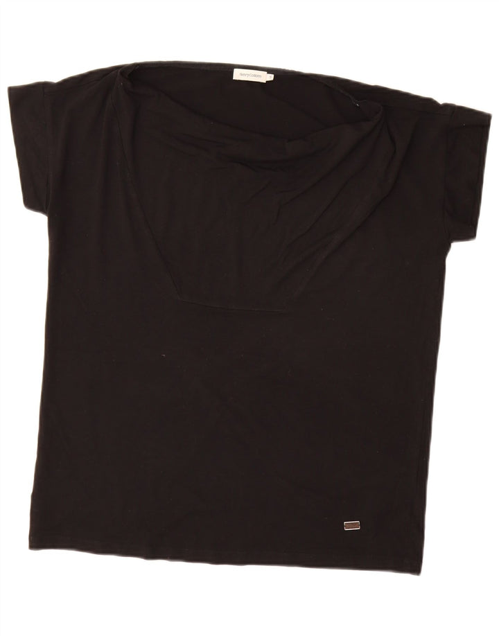 Henry Cottons Womens T-Shirt Top IT 44 Medium Black Viscose