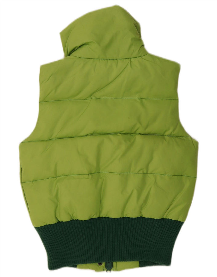 Only Womens Padded Gilet UK 10 Small Green Colourblock Polyester