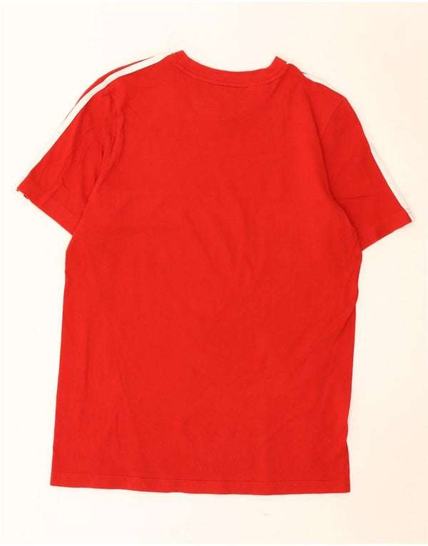 Adidas Boys T-Shirt Top 13-14 Years Red Colourblock Cotton