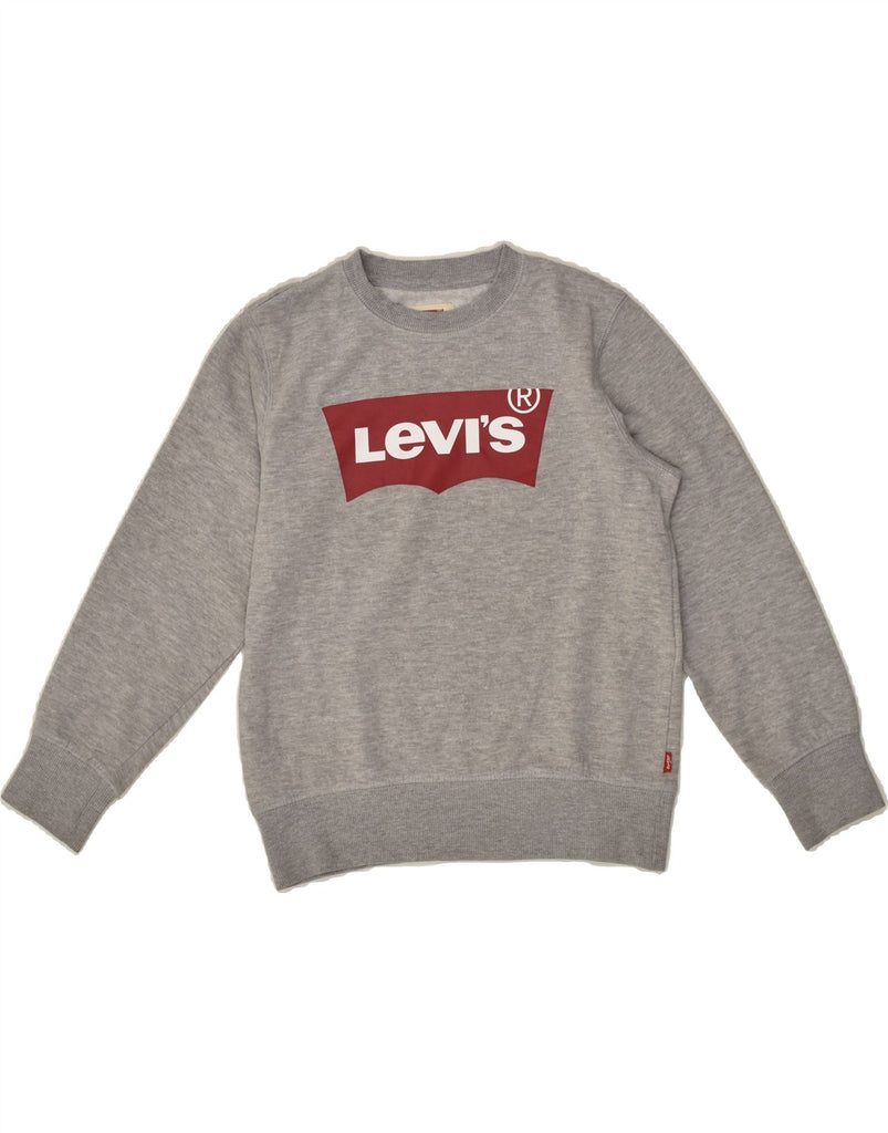 LEVI'S Girls Graphic Sweatshirt Jumper 9-10 Years Grey Cotton | Vintage Levi's | Thrift | Second-Hand Levi's | Used Clothing | Messina Hembry 