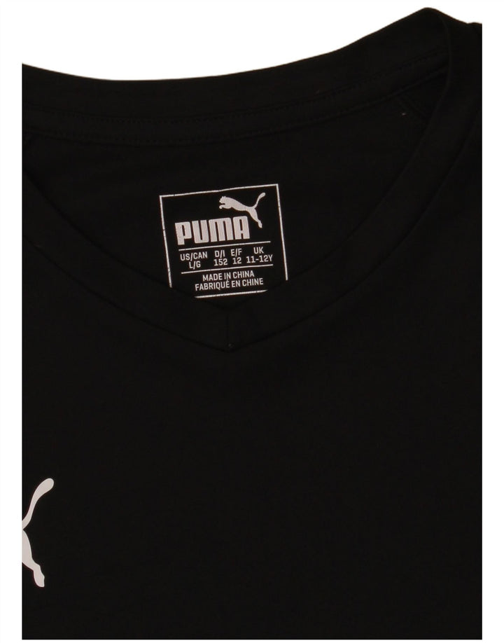 Puma Boys T-Shirt Top 11-12 Years Black Polyester