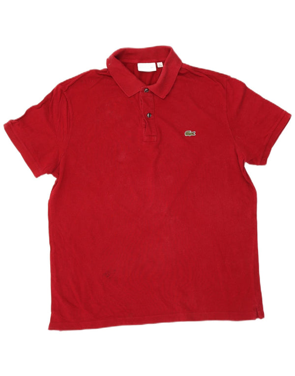 Lacoste Mens Slim Fit Polo Shirt Size 6 XL Burgundy Cotton