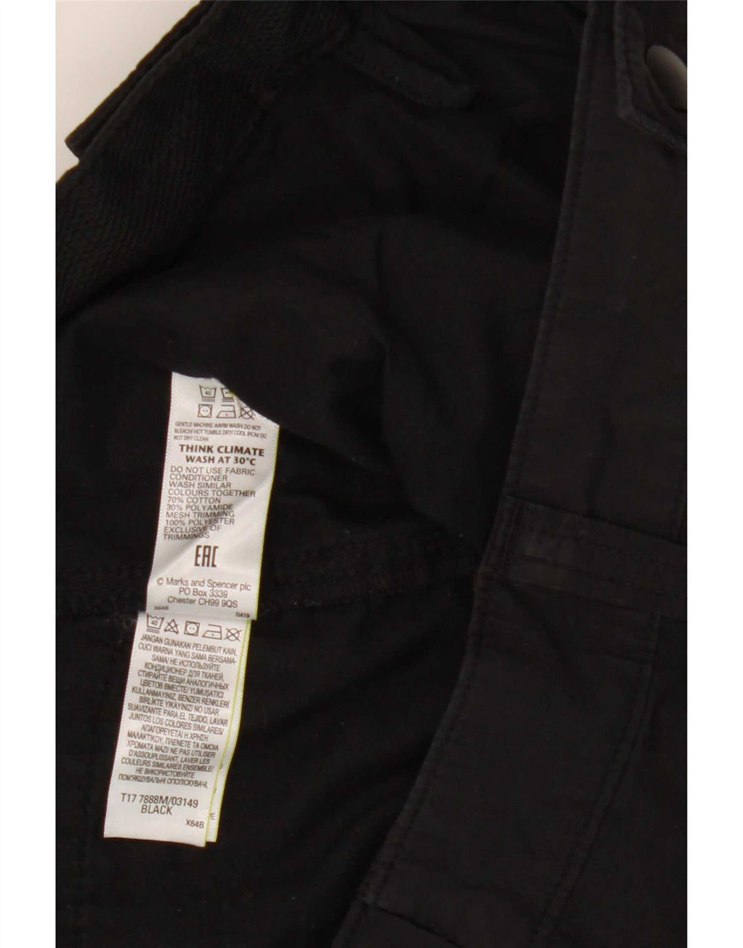 Marks & Spencer Mens Cargo Shorts W42 2XL Black Cotton
