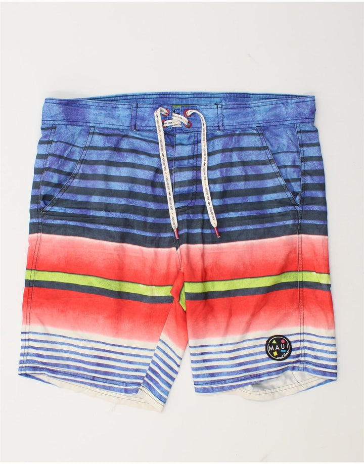 MAUI AND SONS Mens Swimming Shorts Medium  Multicoloured Striped