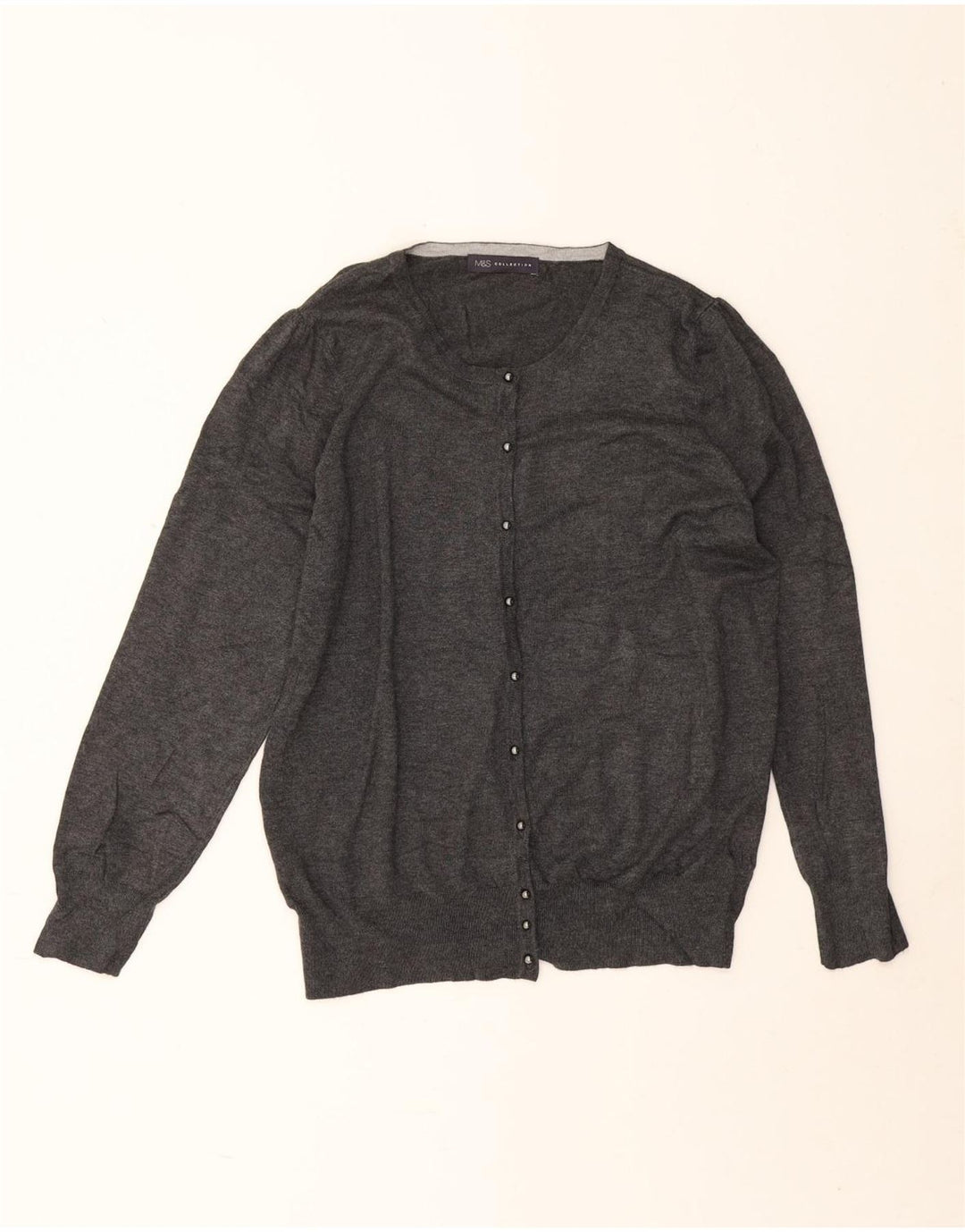Marks & Spencer Womens Cardigan Sweater UK 20 2XL Grey Viscose