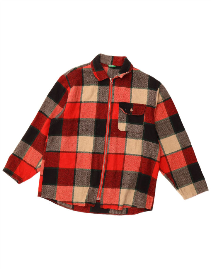 BENETTON Womens Flannel Shirt UK 18 XL Multicoloured Check Acrylic