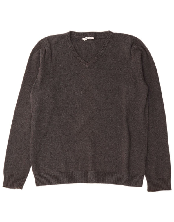 Marks & Spencer Boys V-Neck Jumper Sweater 14-15 Years Grey Flecked Cotton