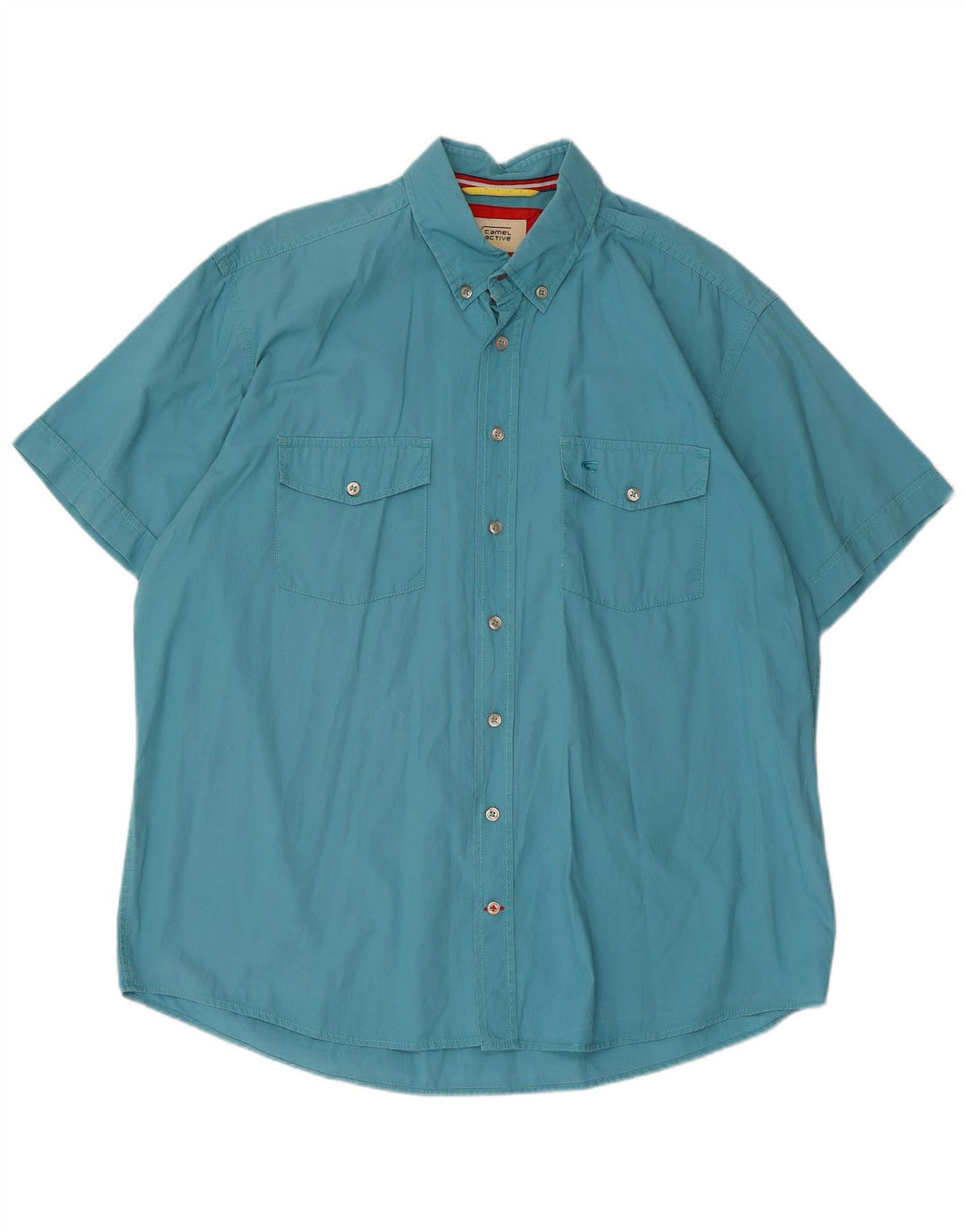 CAMEL ACTIVE Mens Short Sleeve Shirt XL Blue Cotton