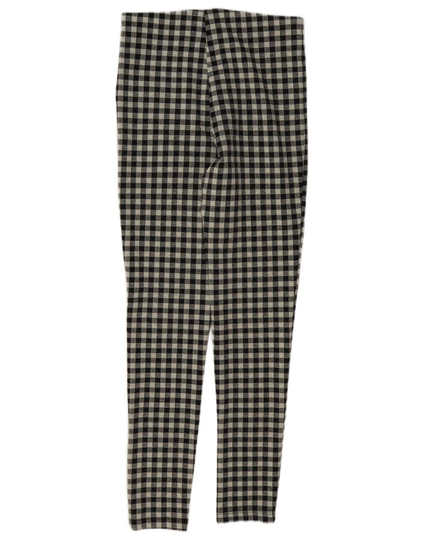 Zara Womens Skinny Casual Trousers Small W26 L28 Black Gingham