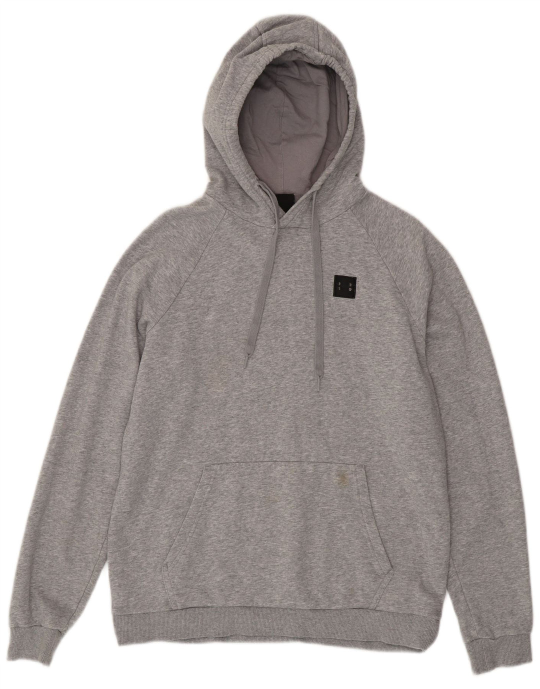 UNDER ARMOUR Mens Hoodie Jumper Large Grey Flecked Cotton