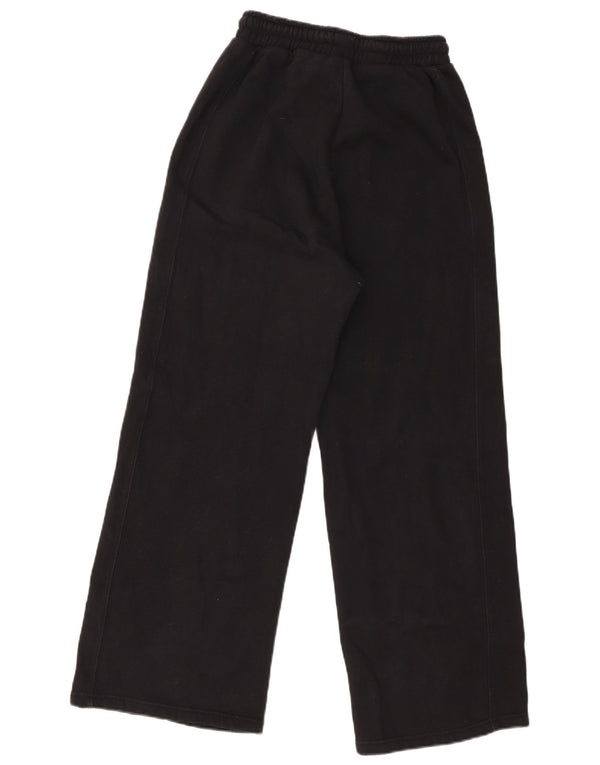 Zara Womens Wide Leg Tracksuit Trousers UK 8 Small Black Cotton