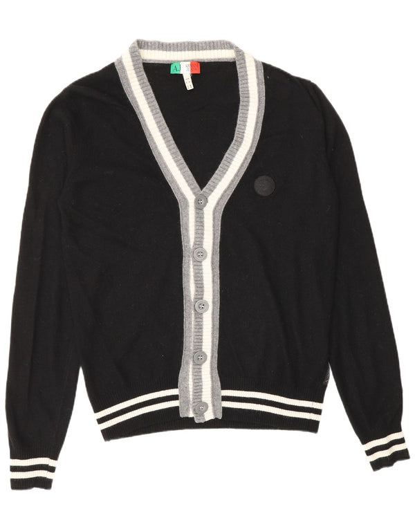 Armani Jeans Mens Cardigan Sweater Small Black Viscose