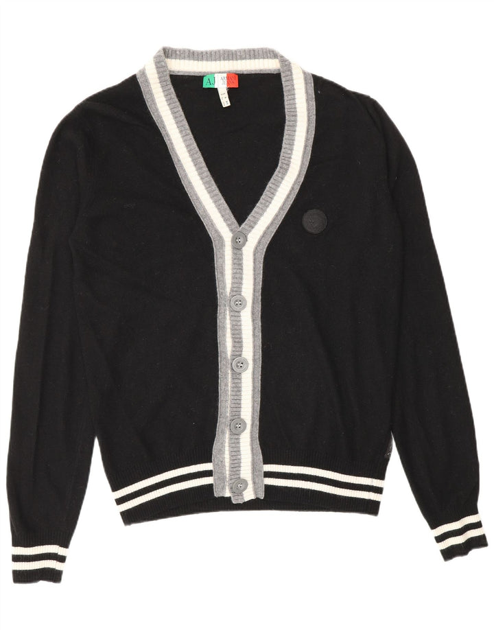 Armani Jeans Mens Cardigan Sweater Small Black Viscose