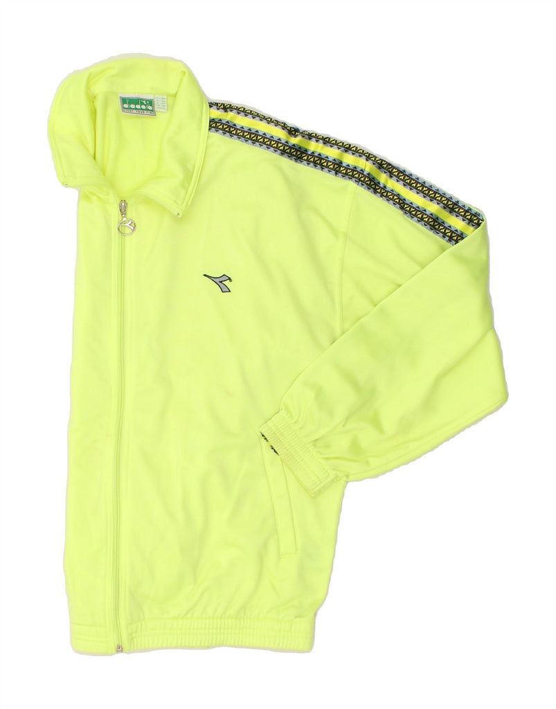 DIADORA Mens Tracksuit Top Jacket Uk 36 Small Yellow Polyester | Vintage Diadora | Thrift | Second-Hand Diadora | Used Clothing | Messina Hembry 