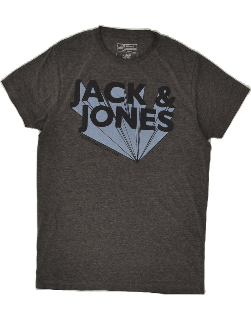 JACK & JONES Mens Denim Graphic T-Shirt Top Medium Grey Cotton | Vintage Jack & Jones | Thrift | Second-Hand Jack & Jones | Used Clothing | Messina Hembry 