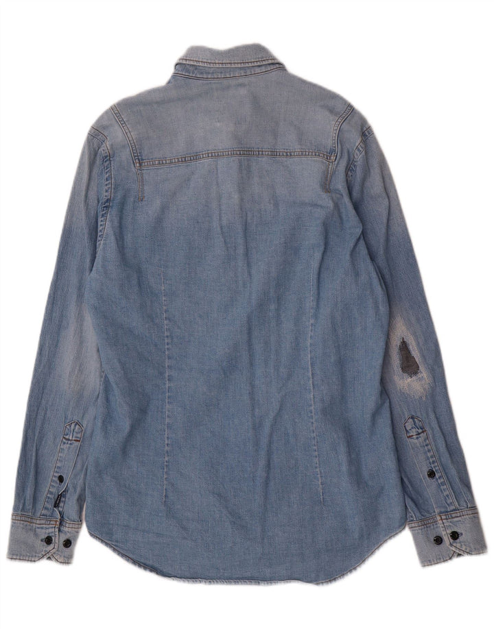 G-Star Mens Slim Fit Denim Shirt Medium Blue Cotton