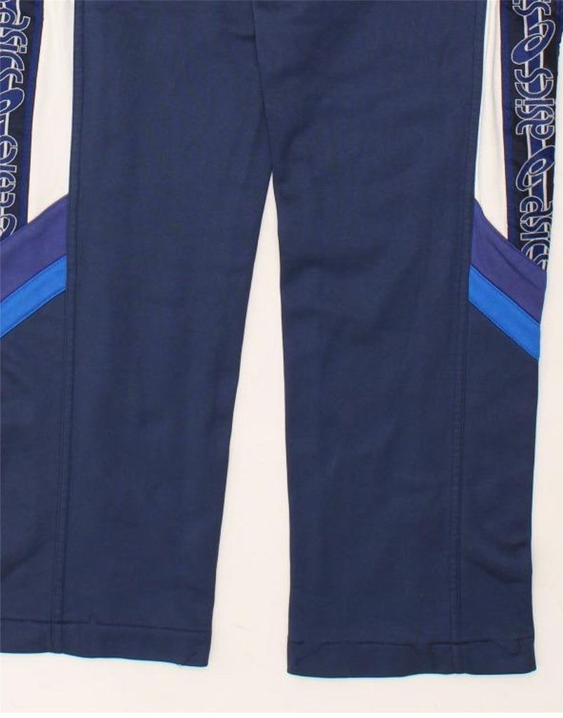 ASICS Womens Graphic Tracksuit Trousers Medium Navy Blue Colourblock | Vintage Asics | Thrift | Second-Hand Asics | Used Clothing | Messina Hembry 