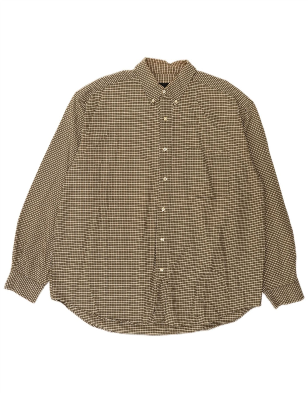 Eddie Bauer Mens Shirt XL Brown Check Cotton