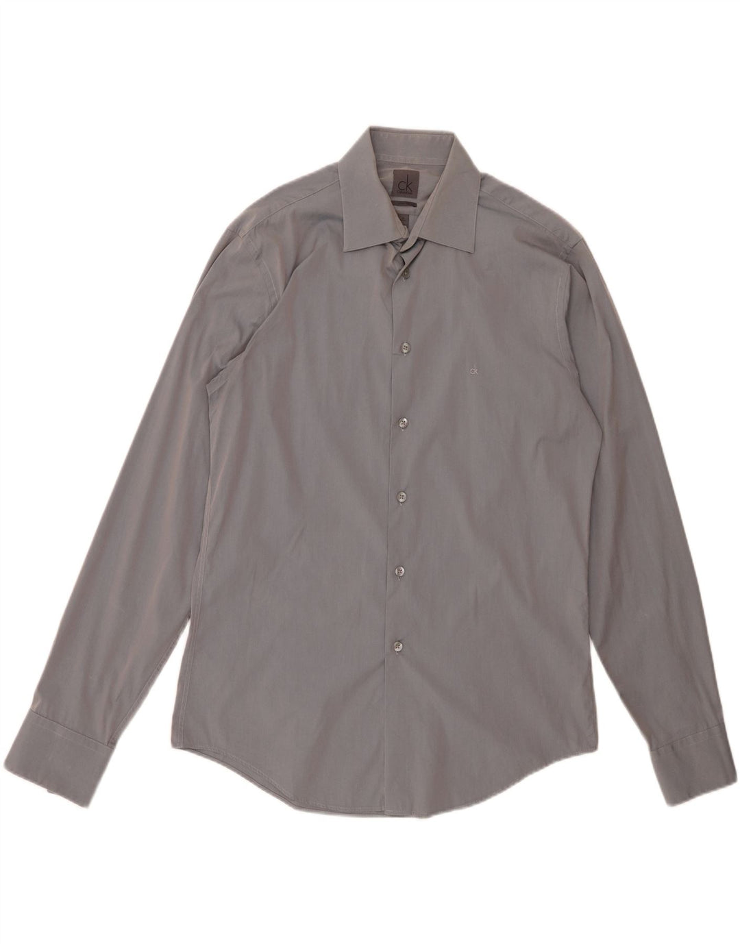 CALVIN KLEIN Mens Slim Fit Shirt Size 40 15 3/4 Medium Grey Cotton