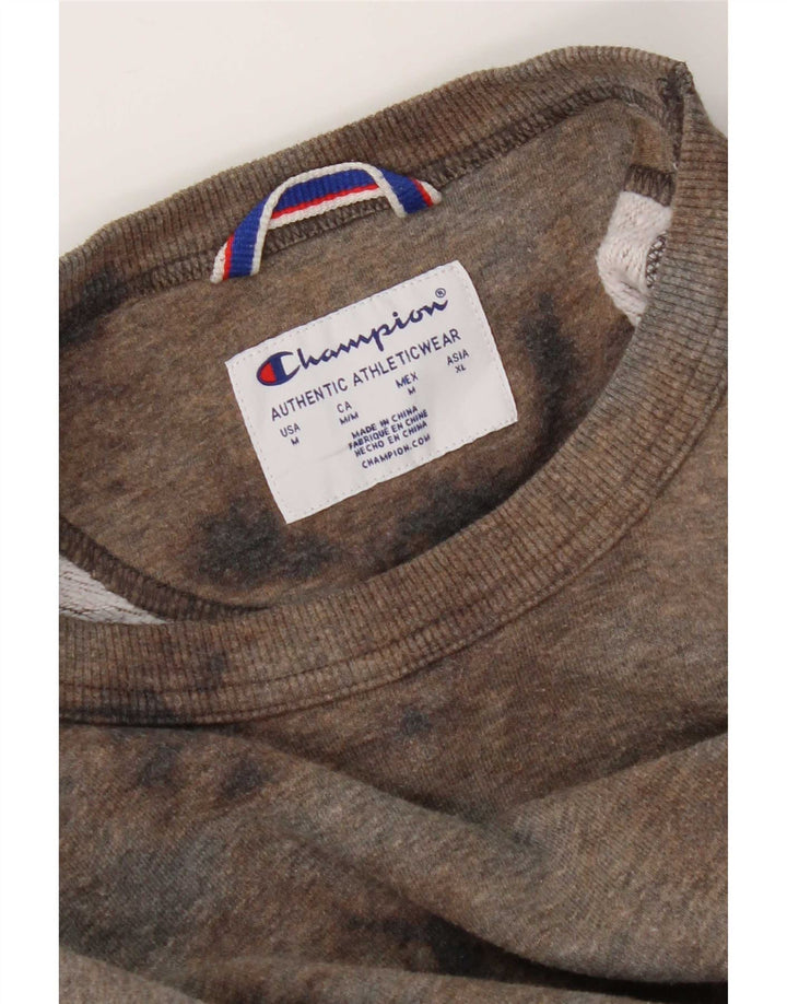 Champion Mens Sweatshirt Jumper Medium Brown Tie Dye