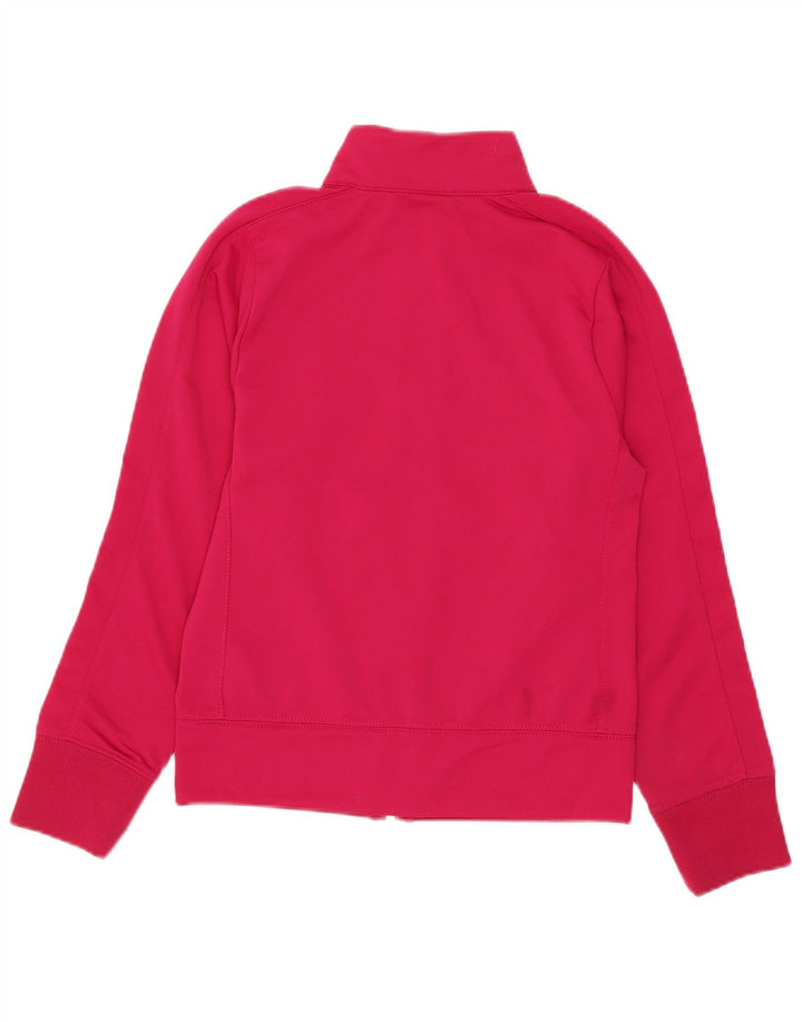 Nike Girls Tracksuit Top Jacket 8-9 Years Small Pink Polyester