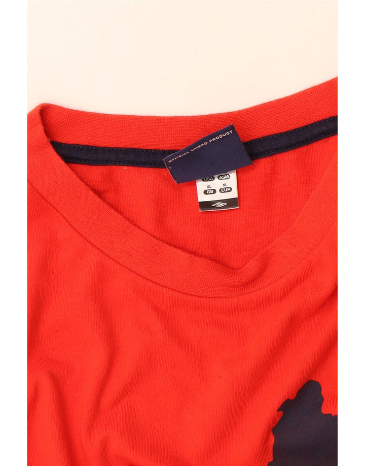 Umbro Mens Graphic T-Shirt Top XL Red Cotton