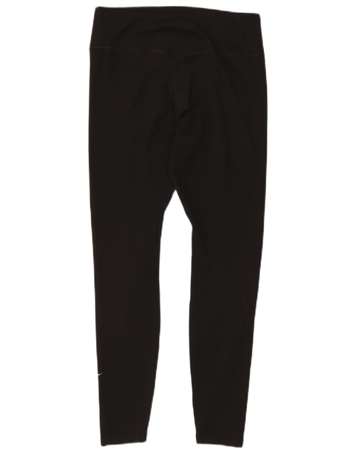 NIKE Womens Dri Fit Leggings UK 12 Medium  Black Polyester