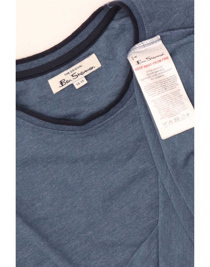 Ben Sherman Boys Top Long Sleeve 14-15 Years Blue Cotton