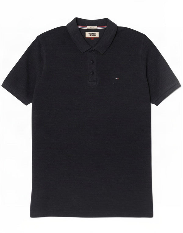 Tommy Hilfiger Mens Slim Fit Polo Shirt Large Navy Blue Cotton