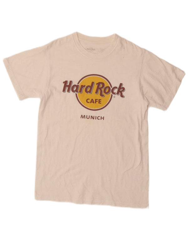 HARD ROCK CAFE Mens Munich Graphic T-Shirt Top Small White Cotton