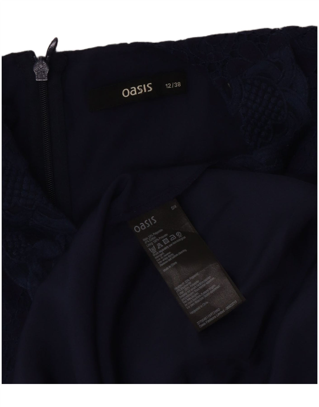 Oasis Womens Sleeveless A-Line Dress UK 12 Medium Navy Blue Polyamide