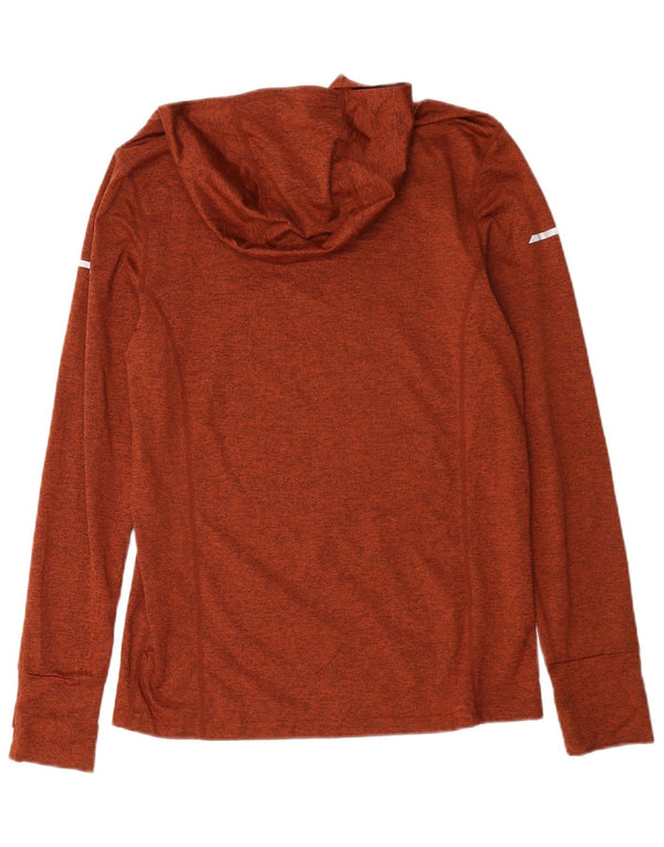 Mountain Warehouse Mens Hooded Top Long Sleeve Small Red Flecked Polyester