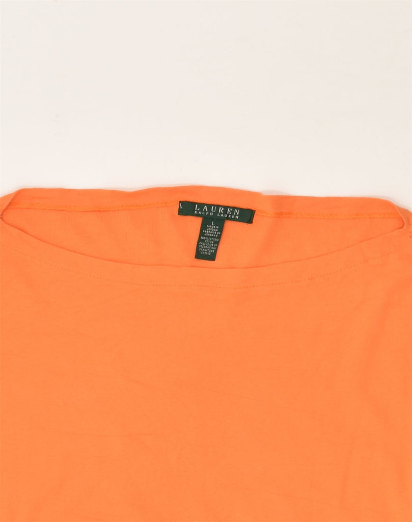 POLO RALPH LAUREN Womens Short Sleeve Blouse Top UK 16 Large Orange Cotton | Vintage Polo Ralph Lauren | Thrift | Second-Hand Polo Ralph Lauren | Used Clothing | Messina Hembry 