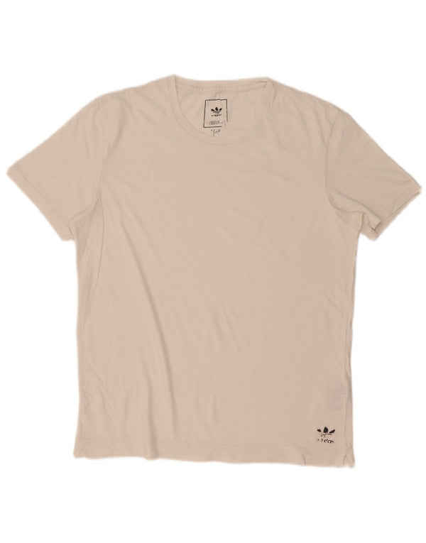 Adidas Mens T-Shirt Top Medium White Cotton