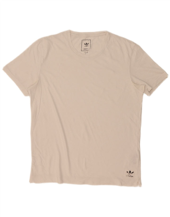 Adidas Mens T-Shirt Top Medium White Cotton