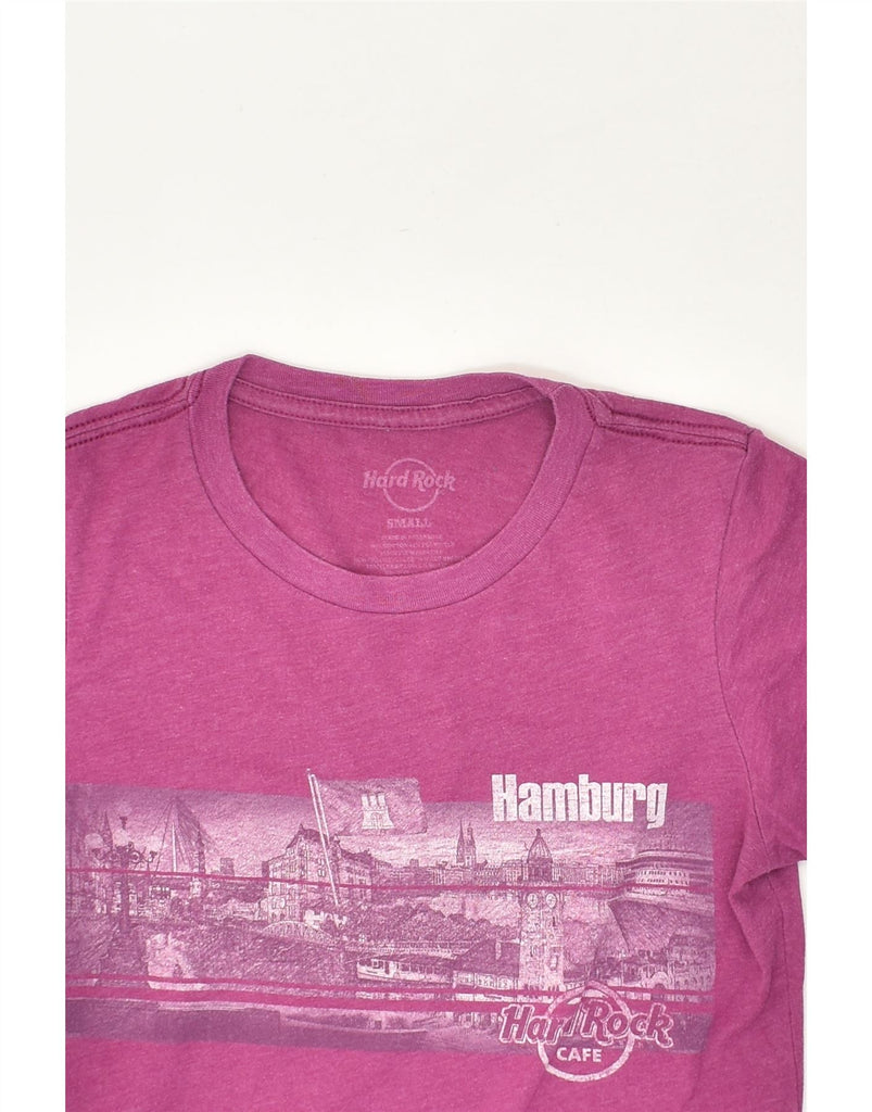 HARD ROCK CAFE Womens Hamburg Graphic T-Shirt Top UK 10 Small Pink Cotton | Vintage Hard Rock Cafe | Thrift | Second-Hand Hard Rock Cafe | Used Clothing | Messina Hembry 